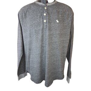 Abercrombie & Fitch Mens Long Sleeve Muscle Fit Henley Shirt Large